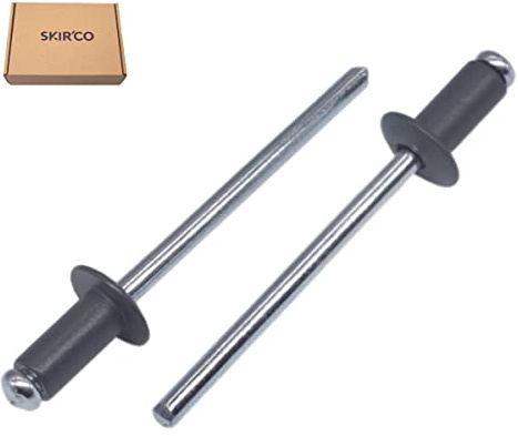 SKIR'CO (1000 Stück) Lackierte Blindnieten 4,0 x 8 mm, Kuppelkopf, DIN 7337, Aluminiumniete, Popnieten (1000, Anthrazitgrau RAL 7016)