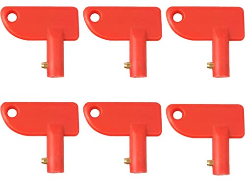 FAEFTY 6 Stück Batterietrennschalter Schlüssel für Batterietrenn, Batterietrennschalter Universal, Trennschalter Schlüssel für Marine Auto