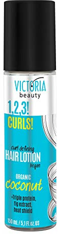 Victoria Beauty Lotion capillaire pour boucles - Spray Curl à la noix de coco - Spray pour cheveux pour femme - Lotion capillaire en spray sans rinçage - Traitement Curly Hair - 150 ml