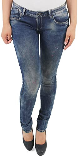 Sotala Damen Denim Jeans Hose Röhre Röhrenjeans Skinny Slim Fit Hüftjeans Hüfthose Stretchhose Damenhose Blau