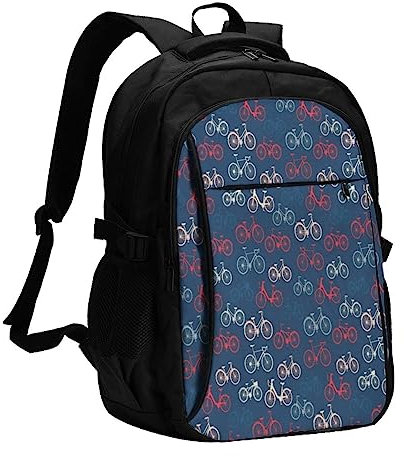 ASEELO Casual Backpack Bikes Bicycle Cycling Laptop Backpack with USB Charging Port Storage Bag Travel Daypack for Hiking Camping Outdoor