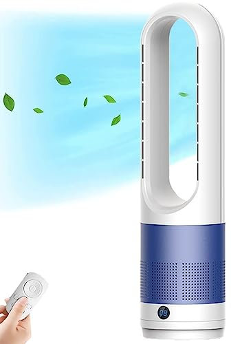 23 bladeless Tower Fan,80° oscillating Tower Fan for Home Office use,Quiet Cooling Fan with 8H Timer,leafless Electric Fan with Remote,8 speeds Wind,LED Display