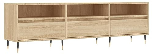 vidaXL Mueble de TV Madera contrachapada Roble Sonoma 150x30x44,5 cm, Soporte de TV, Banco de TV, Muebles para Equipos de música, aparador de TV
