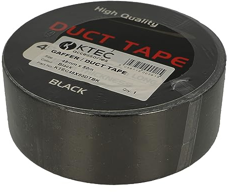 KTEC48X50DTBK | KTEC GAFFER/DUCT TAPE 48MM X 50M (BLACK) POLYCLOTH 50 MESH 0.18MM THICKNESS