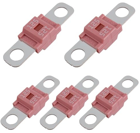 BOJACK AMI/Midi Fuse 125A High Current Fuse for Cars, Trucks, Construction Vehicles, Buses, Caravans (Pack of 5)