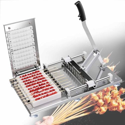 Hammelfleisch Kebab Maschine - Einfach zu bedienen und effizient Manuelle Fleischspieße Maker - Bambus Spieß String Maschine für Grill