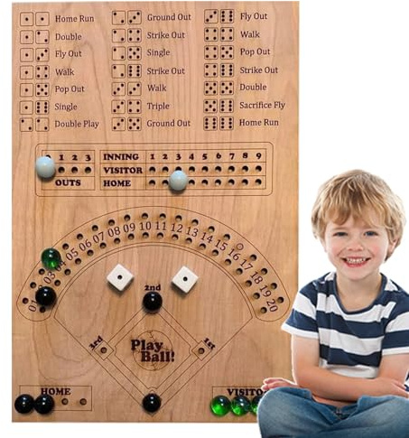 Lnhgh Gioco di da Baseball, Gioco da tavolo di Baseball | Gioco di figure matematiche Classico in Legno con Flipper in Vetro - Gioco di riflessione, Giocattoli educativi precoci, Vassoio di Gioco