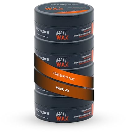 Vitalcare | Matt Wax - Cera con Efecto Mate, Cera Capilar Profesional para Hombre, para un cabello más esculpido y definido, 4 x 100 ml