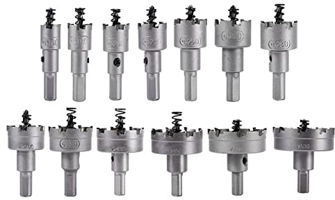 16 18 20 22 Mm TCT-Bohrer-Lochsägen-Set aus Edelstahl mit Hartmetallspitze, 13-teilig, Hervorragende Spanentfernungsleistung, für Tischbohrmaschine, Elektrisches Bohrfutter