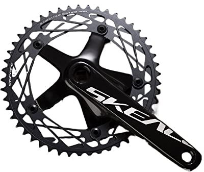 FFYZSMBF Kurbelgarnitur mit festem Gang, Fahrradkurbel, 49 Zähne, Kurbelgarnitur, Spurfeste Kurbel, Fixie-Fahrradteile, quadratisches Loch, 165 mm BCD, 144 mm Fahrradteile, Kurbelgarnitur