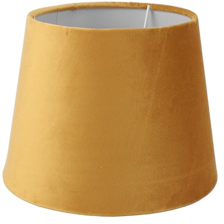 Samtiger Lampenschirm, Konisch, Gold, E27/E14 Kompatibel, 16,5x21,5x16 cm, für Tisch- und Stehlampen, Dekorativer Stoffschirm