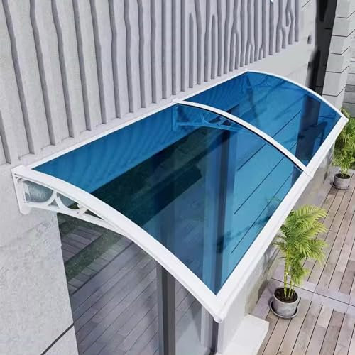 Modernes Fenster-Markisen-Türvordach, Regenschutz für Außenfenster, Markisenschutz für Vorder-/Hinterveranda, Dachvordächer, Markisenfenster, UV-Schutz vor Regen und Schnee, mit gebogenen Halterungen