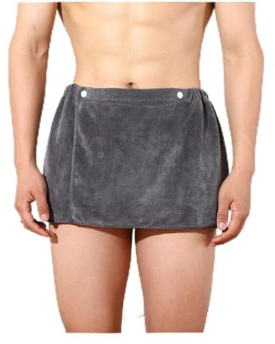 Miecoae Kilt da Sauna Uomo Donna，Asciugamano Sauna con Cinta Elastica Universale e con Bottoni，Asciugamano Bagno SPA 30 x 140/70 x 140 cm, Grigio/Marina Telo Doccia(T1,30x140 cm)
