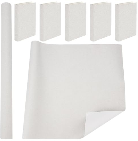 CRASPIRE 110x42cm Stoff Buchumschläge Zum Buchbinden Stoffoberfläche Buchumschlag Mit Papierrücken Notizbuchumschläge Floraler Weißer Buchstoffschutz Buchbindezubehör Für Bücher Alben DIY Scrapbooking