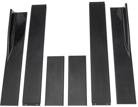 Auto Seitenschweller 2M/2,2 M Für VW Für Golf 7 MK7 Universal Auto Seite Rock Verlängerung Splitter Schürze Splitter Winglet körper Kit Auto Seitenschweller Spoiler(86.6in Black)