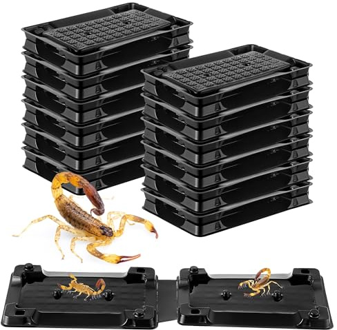 Qualirey Scorpio limfällor – 12 stycken – anti-skorpion självhäftande fällor inuti – säkra för djur och barn – stöter bort skorpioner – insektsfällor inuti – för