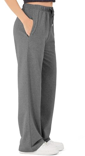 ROSS CAMP Jogginghose Damen - Baumwolle Sporthose Lang, Traininghose Laufhosen Bequeme Jogger, Sweatpants Weites Bein mit elastischem Bund Yogahose | Traininghose & Sweatpants mit elastischem Bund, ideal für Yoga, Fitness und Freizeit