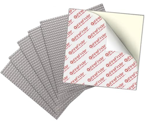 shineFinder Set di 8 pannelli compatibili con mattoncini Lego da costruzione, 25,5 x 25,5 cm, piastra di base per rimuovere e incollare per tavolo, parete, scatola di immagazzinaggio (6 grigio)