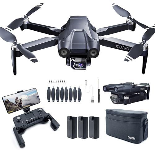 CHUBORY X10 PRO GPS Drone with Camera for Adults 4K UHD, 90 Min Long Flight Time,3280 FT Long Control Range, Auto Return, Follow Me, Brushless Motor, X10-UK-241022-1