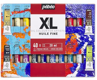 Pébéo Fine XL Ölfarbe - Ölfarben-Set - 40 Tuben à 20 ml - Sortierte Farben - Für Künstler und Kunstliebhaber