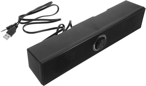 Veemoon Altavoces para Ordenador Portátil y Barras de Sonido para Computadoras Diseño de Doble Altavoz y Graves Profundos para Gaming y Trabajo en Laptop Color Negro