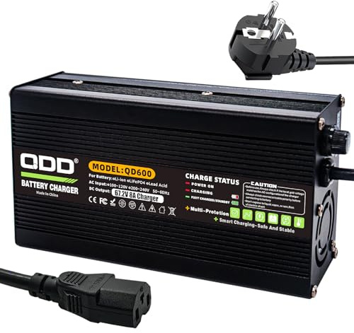 QDD Chargeur intelligent de batterie Li-ion 67,2 V 8 A avec ventilateur utilisé pour batterie Li-ion 16S 60 V chargeur 60 V