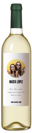 Genérico Botella de Vino Personalizada Caja Regalo Pareja Amigo Amiga Novio Novia San Valentín Cumpleaños (Blanco Verdejo, Solo Botella)