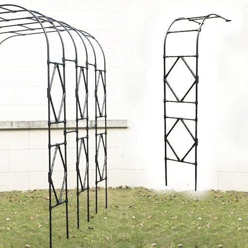 Metal Arceau à Rosiers Demi-côté, Arche de Jardin pour Plantes Grimpantes Conception Stable et Durable Treillis de Support Demi-Arc pour intérieur/extérieur Arche de Mariage décoration de fête(Black,0