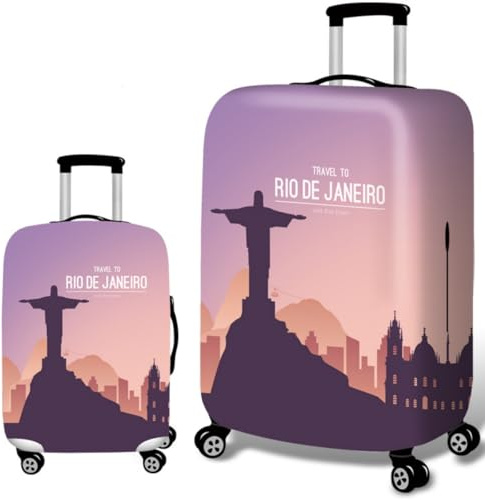 Elastisch Reise KofferhüLle,3D Drucke Luggage Cover,Waschbar Kratzfest KofferschutzhüLle 18-32 Zoll,GepäCk Cover,Reisekoffer HüLle SchutzhüLle,Erwachsene,MäNner,Frauen (Rosa,S(18-21inch))