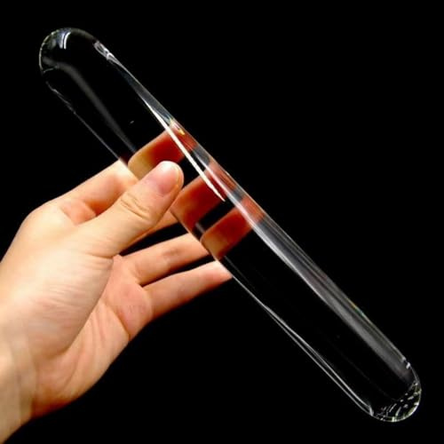 Multi-Use Baking Tool Dough Rolling Pin for Dough, Pizza, Cookies & Sugar Art, Non-Stick Household Kitchen Essential with Smooth and Comfortable Feel, Full of Toughness and no Burrs (Clear Glass)