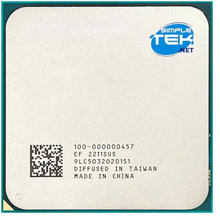 SIMPLETEK - Processeur de bureau 6 cœurs 12 threads 3,6 GHz avec boost jusqu'à 4,2 GHz Socket AM4 TDP 65 W format tray
