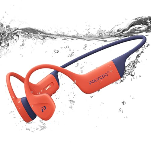 POLVCDG Cuffie a conduzione ossea, impermeabili IPX8, cuffie da nuoto con memoria da 32 GB, auricolari aperti con microfono, auricolari Bluetooth wireless per sport subacquei, per allenamento, corsa