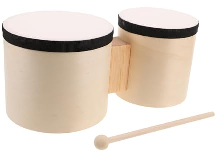 Hemobllo Holzbongos Perkussionsinstrumente Und Musiktrommel Für Anfänger Handtrommel Holzhandtrommel Mit Schlägeln Für Musikunterricht Und Auftritte