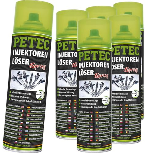 PETEC 6x 70160 Rostlöser (3000 ml) | 6x 70160, PETEC Inejktorlöser Spray 500ml, Injektorlöser Spray