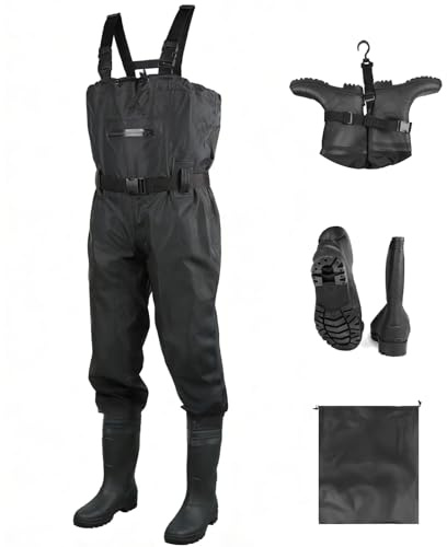SWAWIS Vadeadores de Pesca para Hombres Impermeables Transpirables Mujeres Caza Vadeadores Transpirables e Impermeables, Ideales para Obras de Construcción, Pesca y Granjas 42-46W