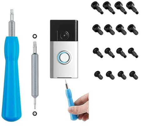 Ring Doorbell Screwdriver Replacement with 16 Pcs of Screws, for Battery Change, Fit Video Doorbell, Video Doorbell 2 and Pro and Elite