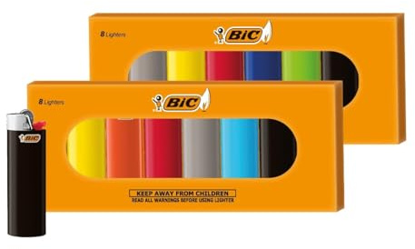 BIC - Juego de 16 encendedores Maxi de pedernal Surtidos.