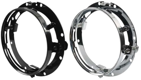 Paquete de 2 soportes de montaje de faros circulares de metal de 7 pulgadas para faros delanteros de anillo redondo