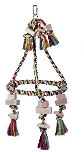 Nobby 31690 Cage Toy, Pyramide Baumwolle mit Holzblöcken, 59 x 30 cm