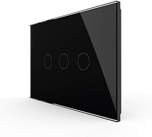 LIVOLO Interruttore della Luce con Indicatore LED Touch Switch con Pannello in Cristallo Toccare Interruttore a parete per Illuminazione Domestica,3 Gang 1 Way,C903-12