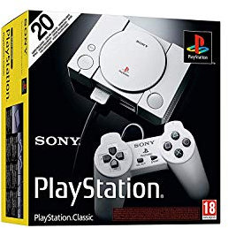 Sony Playstation Classic Console with 20 Classic Playstation Games Pre-Installed Holiday Bundle, Includes Final Fantasy VII, Grand Theft Auto