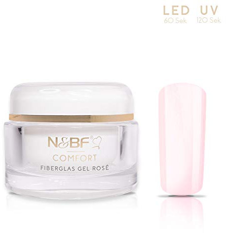 N&BF UV + LED Fiberglasgel Comfort Line Rose | 30ml hochwertiges Profi Fiberglas Gel dickviskos | Grundiergel + Aufbaugel mit Fiberglaspartikeln | besonders stabil & bruchfest | Made in Germany