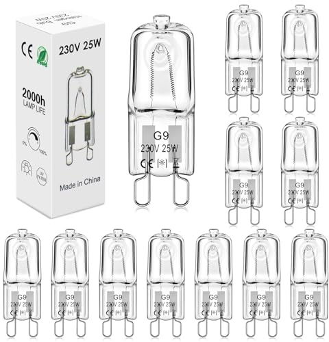BROTOU G9 25W Halogen Bulbs, 230V 500LM 2800K Warm White Capsule Bulbs, Dimmable (12 Pack, 25, Watts)