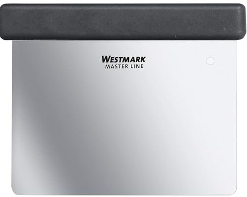 Westmark Profi-Teigschaber/Spachtel, mit Griff, Klingenmaß: 8 x 12 cm, Rostfreier Edelstahl/Kunststoff, Master Line, Schwarz/Silber, 30802270