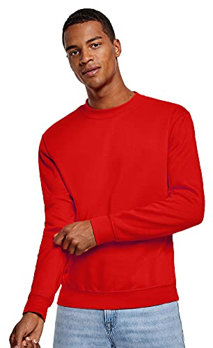 KINKIES Sudadera de Colores con diseño clásico, Cuello, puños y Cinturilla de Punto de canalé – Sudadera Cómoda, cálida, Lisa y Elegante (Rojo, XXL)