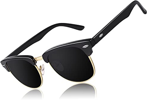 CGID Sonnenbrille-Herren-Damen-Polarisiert-Halbrahmen-Unisex Klassische Ultraleicht UV400-Schutz Brille CAT3 CE Fahren Reisen