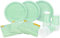 HEKU Juego desechable para fiestas, 120 piezas en color menta, adecuado para 30 invitados, incluye platos de papel, vasos de fiesta (0,25 l) y servilletas (33 x 33 cm), ideal para fiestas, barbacoas,