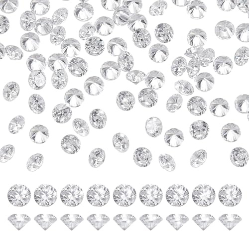 PH PandaHall 2000 Stück Klarer Zirkonia Stein 1.5mm Facettierte CZ Diamant Strasssteine Der Güteklasse A Kleine Zirkonia Cabochons Mit Spitzer Rückseite Für Die Herstellung von Ring Ohrring Armband