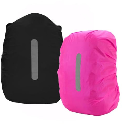 PINEPAN Regenschutz für Rucksäcke mit reflektierenden Streifen, 15L-100L, wasserdichter Rucksack-Regenschutz, Schultasche für Wandern, Camping, Reisen, Radfahren