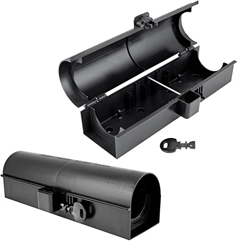 Köderstation Ratten Set Köderbox 2-10Stk. Garten Rohr Mausfalle Mäuse Rattenköderbox Box Rattenköderstation Rattenfalle Kinder- Haustiersicher Koederbox Petigi, Anzahl:2
